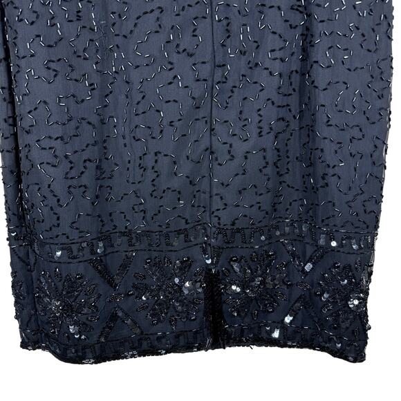 Vintage Stenay Silk Beaded Low Back Cocktail Dress Women's 10 Elegant‎ Evening - Picture 5 of 10